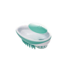 M-PETS Щетка для мытья животных RUBEAZ SOAP DISPENSER & BRUSH (Рубиз) с дозатором для мыла, 11,5х7,5 см, цвет зеленый