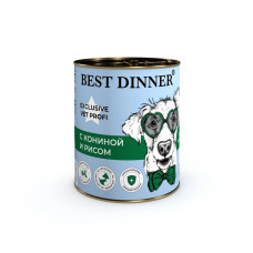 Бест Диннер консервы для собак Hypoallergenic Exclusive Vet Profi, с кониной и рисом, 340 г