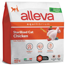Корм  Аллева Эквилибриум для кастрированных котов и стерилизованных кошек, с курицей, 0,4 кг