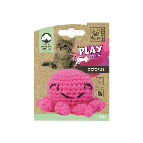 M-PETS Игрушка для кошек PLAY Осьминог с кошачьей мятой, 7,5x7,5x5,5 см, цвет розовый