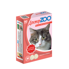 Доктор ZOO для кошек, со вкусом ветчины и  биотином, таблетки, № 90