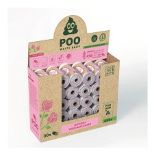 M-PETS Пакеты гигиенические для выгула собак ЭКО, запах Роза, цвет белый, 1 шт. (30 рулонов х 15 пакетов)