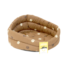 Моськи-Авоськи Лежанка круглая стёганая с подушкой, 36,5х36,5х18,5 см, цвет коричневый