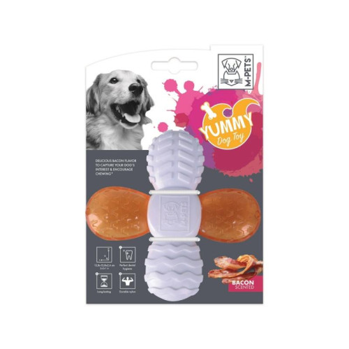 M-PETS Игрушка для собак Ямми, вкус бекона, нейлон 12,8х12,8х2,6 см