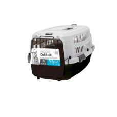 M-PETS Контейнер-переноска для животных до 4,5 кг, цвет черный с серым, 48,3х32х25,2 см