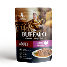 Mr.Buffalo Влажный корм пауч для кошек с чувствительным пищеварением, индейка в соусе, 85 г