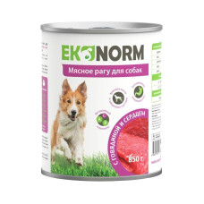 Четвероногий гурман Ekonorm Мясное рагу консервы для собак с говядиной и сердцем, 850 г