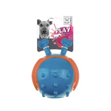 M-PETS Игрушка мяч с рожками для собак, 17 см, цвет синий/оранжевый