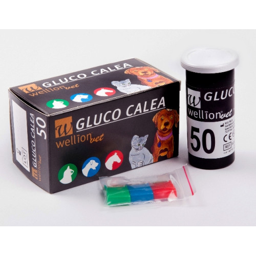Тест-полоски на глюкозу Wellion Gluco Calea для кошек и собак, лошадей 50 шт