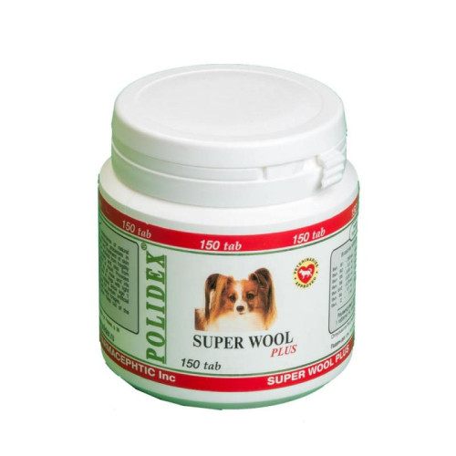 POLIDEX Супер Вул плюс витамины д/шерсти д/собак 150таб