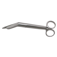 Ножницы для разрезания повязок, горизонтально-изогнутые с пуговкой (Lister) 185 мм SAMMAR