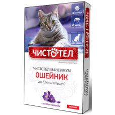 ЧИСТОТЕЛ Максимум Ошейник для кошек красный