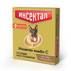 ИНСЕКТАЛ Комбо капли от клещей, блох и гельминтов, для собак, 40-60 кг 6мл