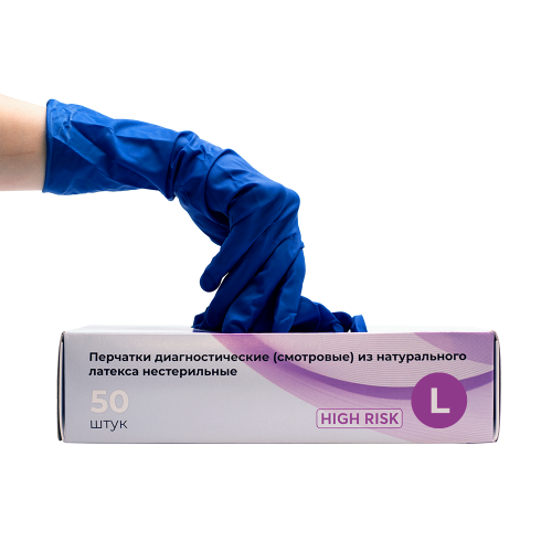 Перчатки Top Glove High Risk особо прочные 16г, L 25 пар (50шт)