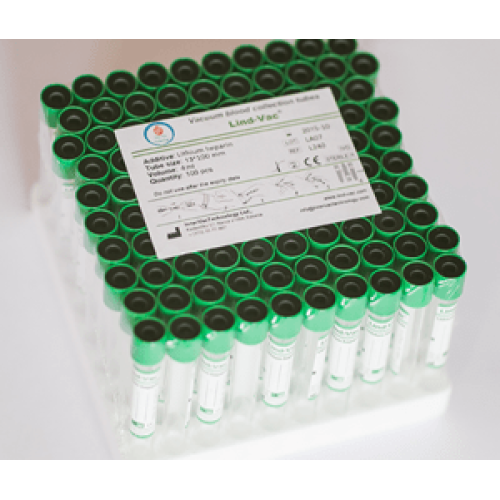 Пробирка вакуумная Lind-Vac с литий гепарином 2 мл зеленая LE1203