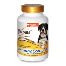 ЮНИТАБС ImmunoComplex с Q10 Витамины ежедневные для крупных собак 100таб. /8шт/ U205