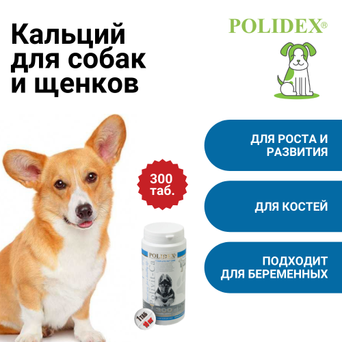 POLIDEX Поливит-Кальций плюс д/собак 300т (1 таб на 10 кг)