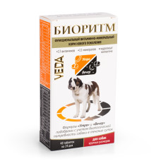 Витамины "Биоритм" д/собак крупных пород, 48табл. по 0,5г