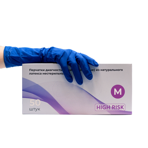 Перчатки Top Glove High Risk особо прочные 16г, M 25 пар (50шт)