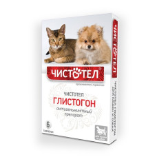 ЧИСТОТЕЛ Глистогон таблетки для кошек и собак 6 шт.