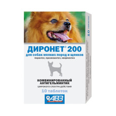 ДИРОНЕТ 200 д/собак мелких пород и щенков, 10 таб
