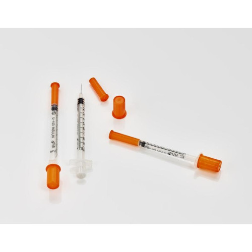 Шприц инсулиновый одноразовый стерильный Vogt Medical U-100, 0,3 мл, интегрированная игла 30G (0,30 х 8 мм.) 100 шт/уп