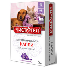 ЧИСТОТЕЛ Максимум Капли от блох для кошек и собак
