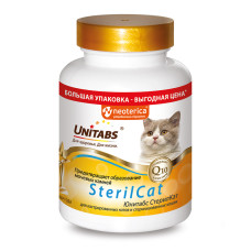 ЮНИТАБС SterilCat с Q10 Витамины для кастрированных котов и стерилизованных кошек 200таб.U3022