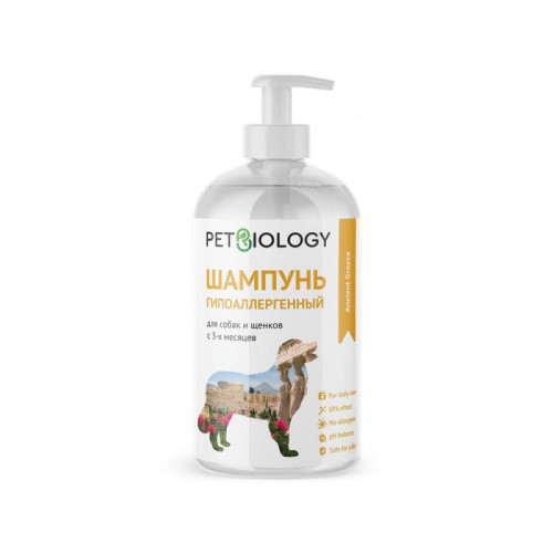 PetBiology Гипоаллергенный шампунь для собак, Греция, 300 мл (ПЕТБИОЛОДЖИ)