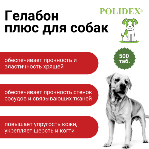 POLIDEX Гелабон плюс д/собак 500т уп/8шт 0948