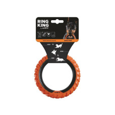 M-PETS Игрушка для собак кольцо RING KING одинарное, цвет черный/оранжевый