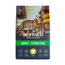 Mr.Buffalo Сухой корм для стерилизованных кошек, с курицей, 400 г