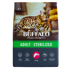 Mr.Buffalo Сухой корм для стерилизованных кошек, с лососем, 1,8 кг