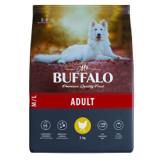 Mr.Buffalo Сухой корм для взрослых собак средних и крупных пород, с курицей, 2 кг