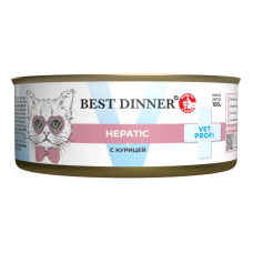 Бест Диннер Vet Profi Hepatic консервы для кошек  Курица , 0,1 кг