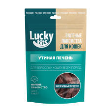 Лакомство для кошек Lucky bits Вяленая утиная печень 30гр