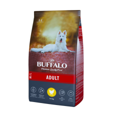 Mr.Buffalo Сухой корм для взрослых собак средних и крупных пород с курицей, 14кг