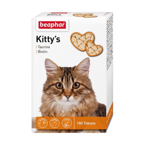 Кормовая добавка Kitty's Taurine-Biotin с таурином и биотином для кошек, таблетки, № 180