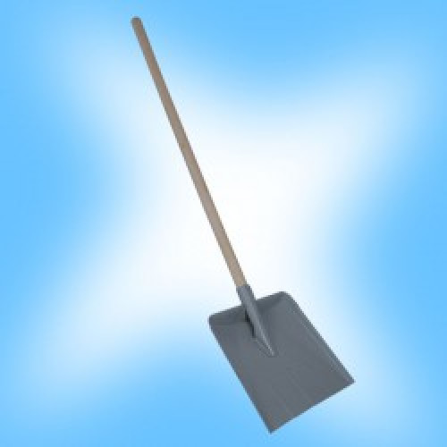 Лопата снегоуборочная широкая (металлическая, с черенком)