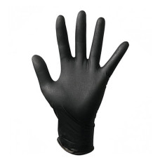 BA перчатки нитриловые неопудренные, текстурированные на пальцах, цвет черный, размер XL (100 шт) Малайзия