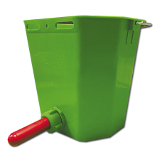 Ведро для поения телят зеленое, в комплекте с пластиковым креплением, клапаном и соской