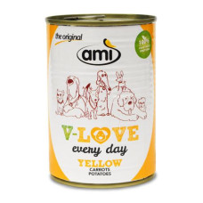 Веганский влажный корм для собак и кошек AMI Dog желтый, 400 г