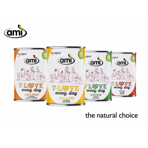 Веганский влажный корм для собак и кошек AMI Dog красный, 400 г