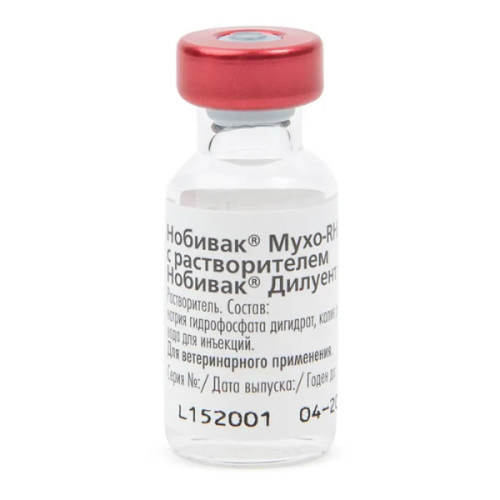 Вакцина Нобивак Myxo-RHD для кроликов, флакон 1 мл + растворитель