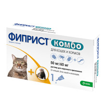 Фиприст Комбо, для кошек и хорьков капли на холку, 1 пипетка