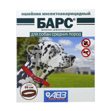Барс ошейник, от блох и клещей для собак средних пород