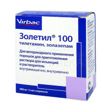 Золетил,-100 порошок для инъекций + растворитель, фл. 5 мл
