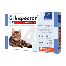 Inspector Quadro K, капли на холку для кошек 1-4 кг, 1 пипетка