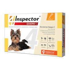 Inspector (Инспектор) Quadro, капли на холку для собак менее 4 кг, 1 пипетка