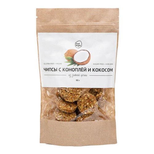 Чипсы гречишно-конопляные с кокосом, 90 г